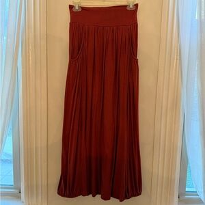 Garnett Hill Elegant Rust Maxi Skirt